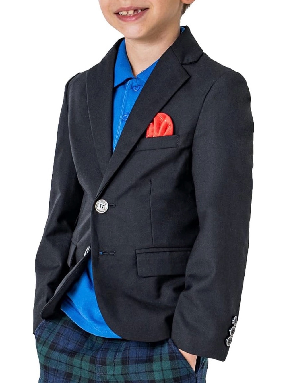 Getuback Boys Black 2-Button Single Breasted Blazer Size 8
